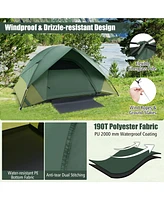 2-person Camping Tent w/ Removable Rain Fly and Double-layer Door