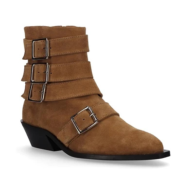 Eras Suede Tan Leather Ankle Boots