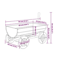 Decorative Wagon 27.6"x16.9"x21.3" Solid Wood Fir