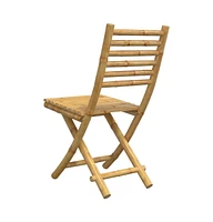 Folding Patio Chairs 2 pcs 16.9"x21.3"x34.6" Bamboo