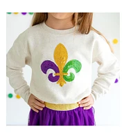 Sweet Wink Toddler Girls Mardi Gras Fleur De Lis Patch Sweatshirt