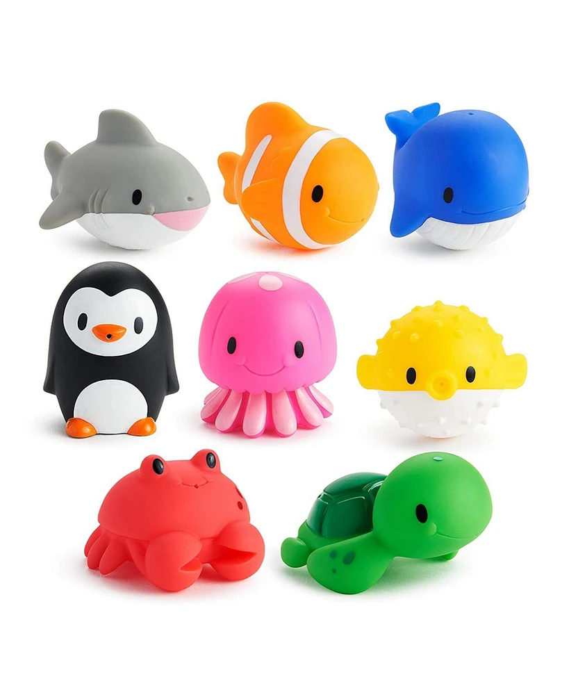 Munchkin Toddler Ocean Squirters Baby Bath Toys, Multi color, 8 pack