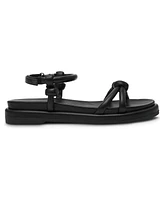 Anne Klein Women's Elisabeth Ankle Strap Footbed Flat Sandals