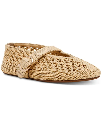 Steve Madden Women's Alara Raffia Mary Jane Flats