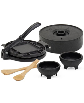 Infuse 6-Piece Cast Iron Tortilla Press Set