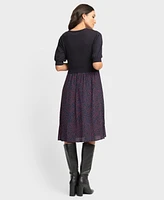 Seraphine Women's Maternity Nursing Bell Sleeve Knit Topper Dress