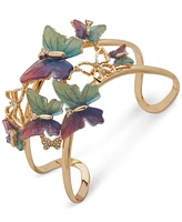 lonna & lilly Gold-Tone Pave & Stone Butterfly Cuff Bracelet