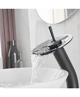 Waterfall Tall Spout Single Hole Handle Vessel Sink Faucet