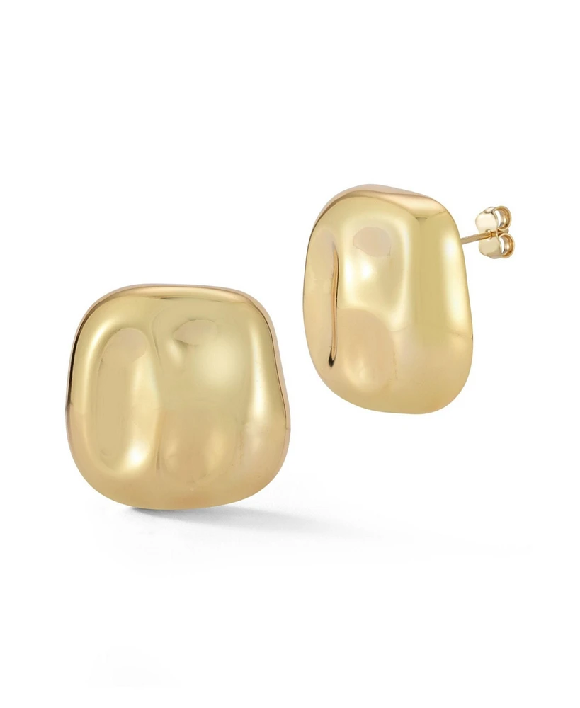 Rachel Zoe Gold Plated Square Sculptural Statement Studs