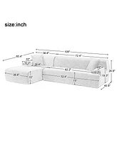 Modern Large L-Shape Modular Sectional Sofa for Living Room, Bedroom, Salon, 2 Piece Free Combination, Simplified Style