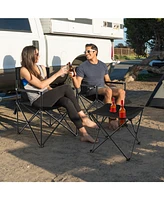 Outdoor Folding Camping Chairs and Table Set with Carrying Bag