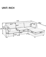 Upholstery Convertible Sectional Sofa, L Shaped Couch with Reversible Chaise