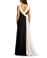 Tadashi Shoji Plaza Drape Back Gown