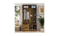 Hall Tree – Entryway Storage with Hooks and Bench for Coats, Shoes, and Accessories