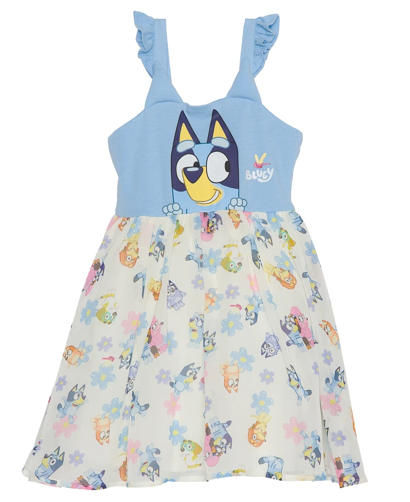 Bluey Toddler and Little Girls Sleeveless Friends Dress