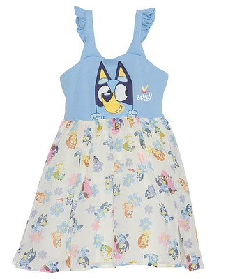 Bluey Toddler and Little Girls Sleeveless Friends Dress