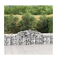 Arched Gabion Basket 118.1"x19.7"x23.6"/31.5" Galvanized Iron