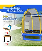7 Feet Trampoline with Ladder and Slide for Indoor and Outdoor