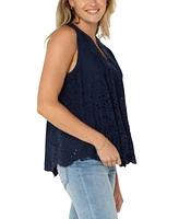 Liverpool Los Angeles Women's Sleeveless Eyelet Top