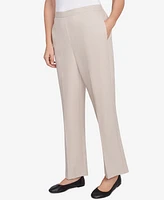 Alfred Dunner Women's Kensington Gardens Relaxed Linen Medium Length Pants