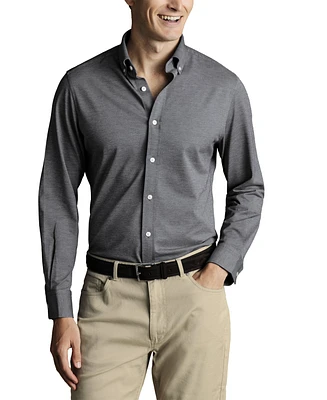 Charles Tyrwhitt Men's Four-Way Stretch Jersey Button Down Shirt