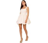 Adrianna Papell Women's Square-Neck Beaded Bubble-Hem Dress