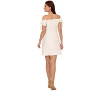 Adrianna Papell Women's Off-The-Shoulder Bow-Sleeve Dress