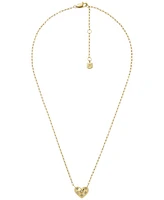 Fossil Sadie All My Love Gold-Tone Stainless Steel Heart Pendant Necklace