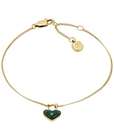 Fossil Modern Meadows Malachite Heart Chain Bracelet