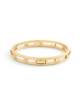 Coach Faux Stone Signature C Open Bangle Bracelet