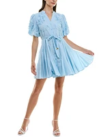 Taylor Petite Cotton Soutache Fit & Flare Shirtdress