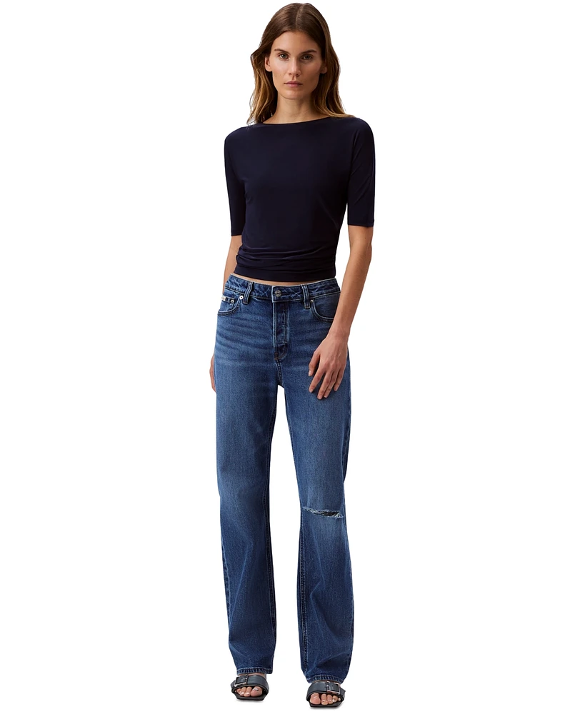 Calvin Klein Jeans Women's 90s Straight-Leg Stretch