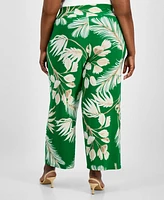 Anne Klein Plus Pull-On High-Rise Palazzo Pants