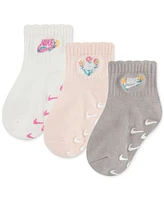 Nike Baby and Toddler Girls Floral Socks, Pack of 3