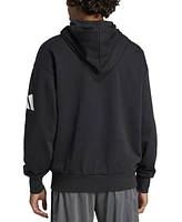 adidas Men's Essentials Three Bar Loose-Fit French Terry Hoodie