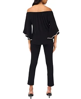 Msk Petite Off-The-Shoulder Cape-Sleeve Blouse