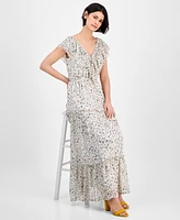 julia jordan Women's Floral-Print Ruffled Maxi Dress