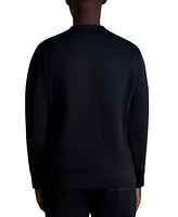 Karl Lagerfeld Paris Men's Relaxed Fit Long Sleeve Crewneck Jacquard Pocket Sweatshirt