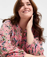 Style & Co Plus Floral-Print Blouse, Exclusively at Macy's