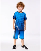 Deux par Boy Athletic Shorts Blue And Black - Toddler|Child