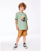 Deux par Baby Boys Stretch Twill Short Tan