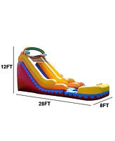JumpOrange Commercial Grade Inflatable 18' Rainbow Cloud Super Party Water Slide, 100% Pvc Vinyl With Air Blower