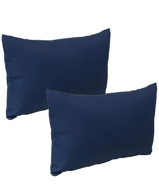 Indoor and Outdoor Decorative Lumbar Pillows with Zipper Closures Inserts - 12 x 20 Inch Rectangular Throw Weather-Resistant Polyester