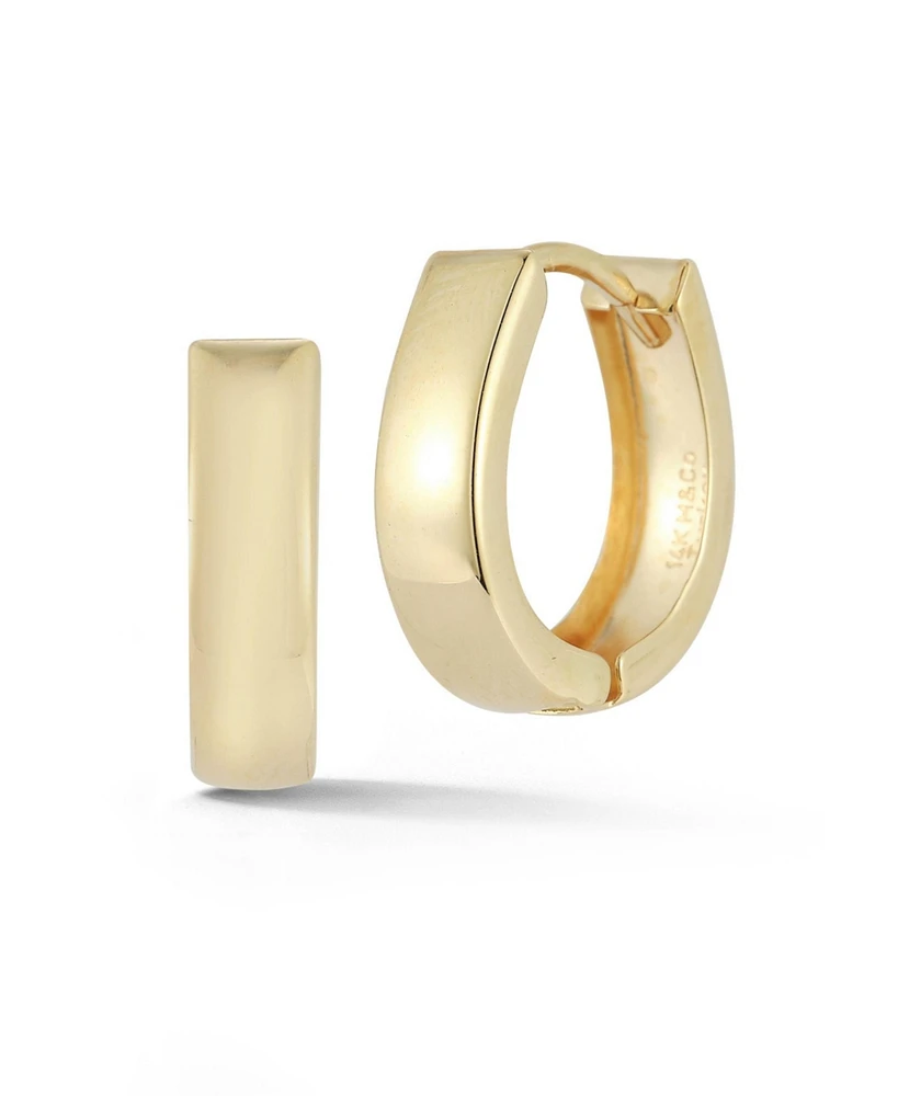 Rachel Zoe Fine Jewelry 14K Gold Bold Oval Huggie Hoop Earrings