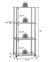 Convenience Concepts 17.75" Glass Designs2Go Classic Glass 4 Tier Tower