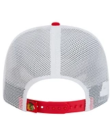 New Era Men's Red Chicago Blackhawks Core Trucker 9SEVENTY Stretch-Snap Hat