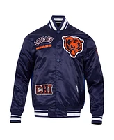 Pro Standard Men's Navy Chicago Bears Sublimated Satin Full-Snap Jacket