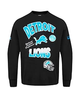 Pro Standard Men's Black Detroit Lions Turn It Up Drop Shoulder Pullover Sweatshirt