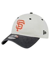 New Era Men's Cream/Black San Francisco Giants Classic Sidescript 9TWENTY Adjustable Hat