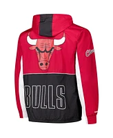 Mitchell & Ness Men's Black/Red Chicago Bulls Hardwood Classics Big Shot Premium Full-Zip Windbreaker Jacket